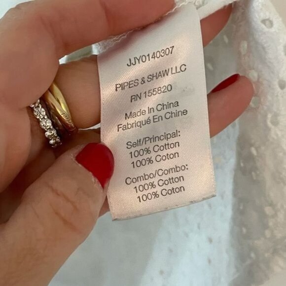 VERONICA BEARD Womens White Mauna Eyelet Short Sleeve Crew Neck Tee SMALL - Picture 7 of 11